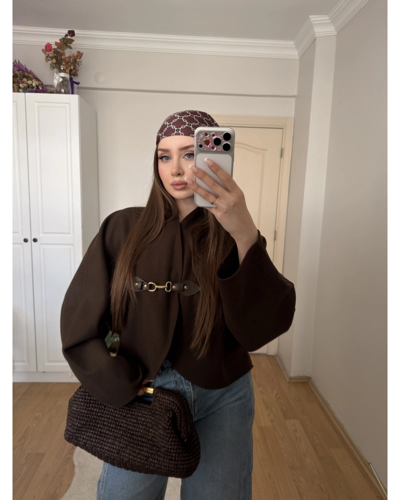 Kahve Kancalı Elodie Ceket