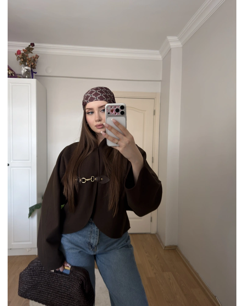 Kahve Kancalı Elodie Ceket
