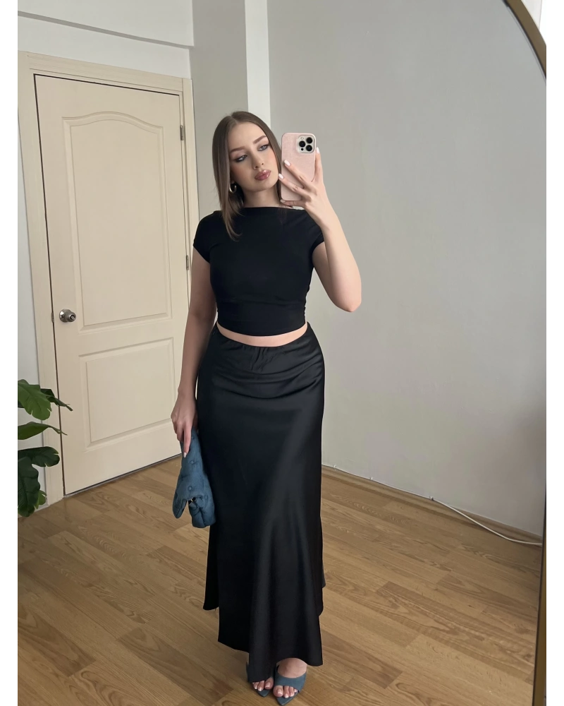 Siyah Saten Etek