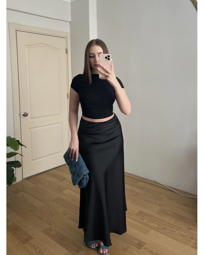 Siyah Saten Etek