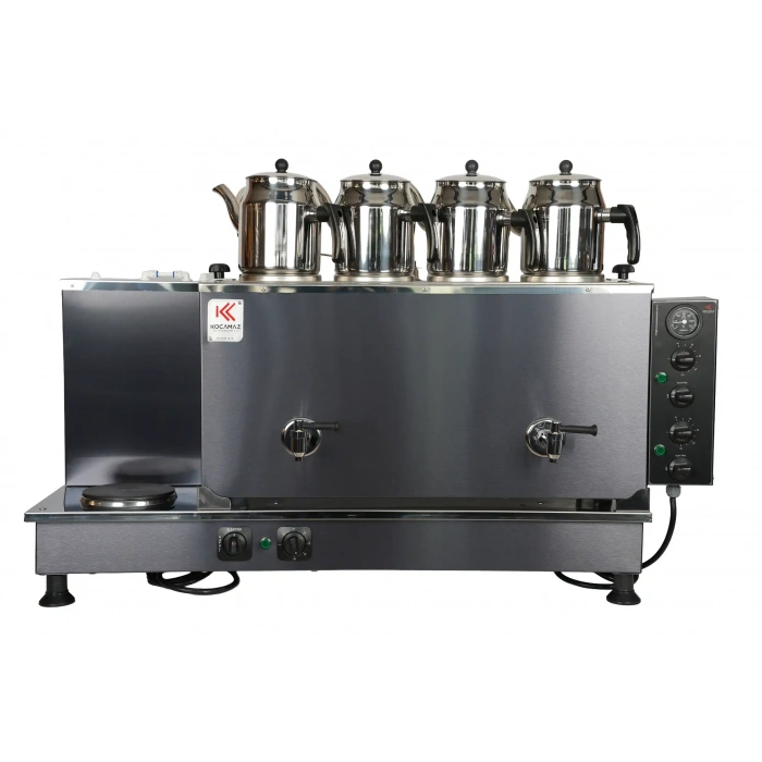 4lü Dekoratif İnox Elektrikli Pleytli Çay Kazanı