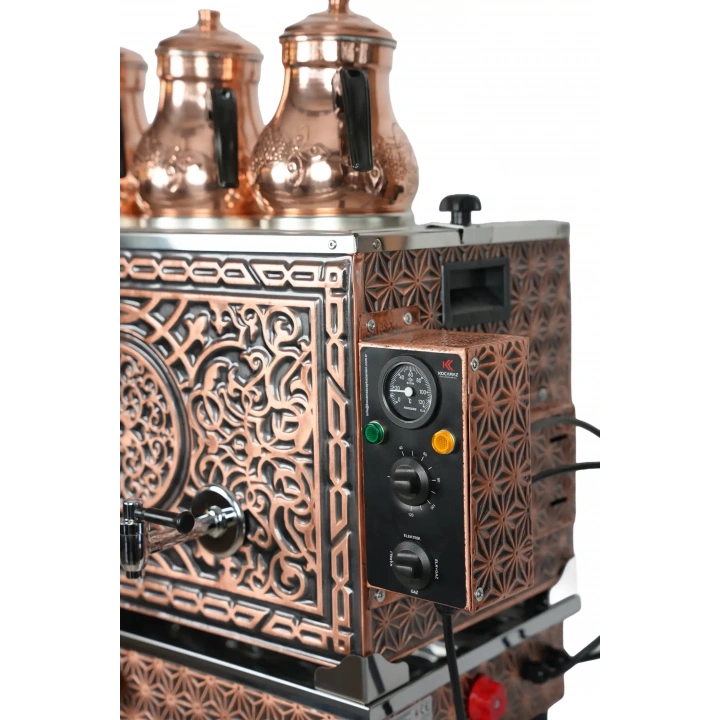 3lü Bakır Doğalgazlı ve Elektrikli Çay Kazanı
