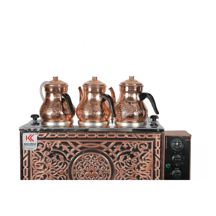 3lü Bakır Sıfıra Sıfır Elektrikli Çay Kazanı