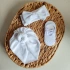 Kız Bebek Bandana, Bone ve Babet Çorap 3lü Set - Beyaz