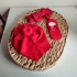 Kız Bebek Bandana, Bone ve Babet Çorap 3lü Set - Kırmızı