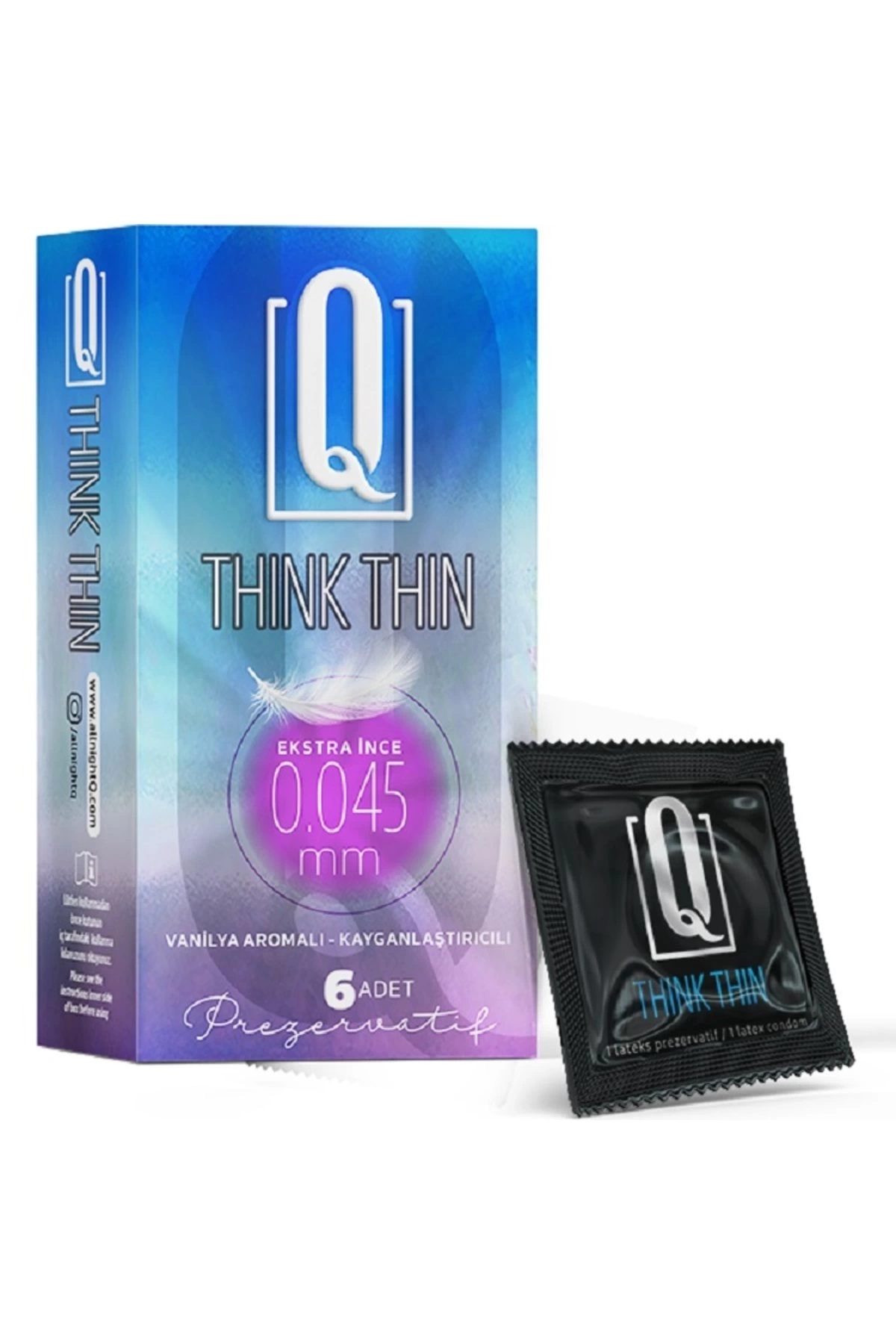 Q Think Thin 6lı Ekstra İnce Vanilya Aromalı Prezervatif
