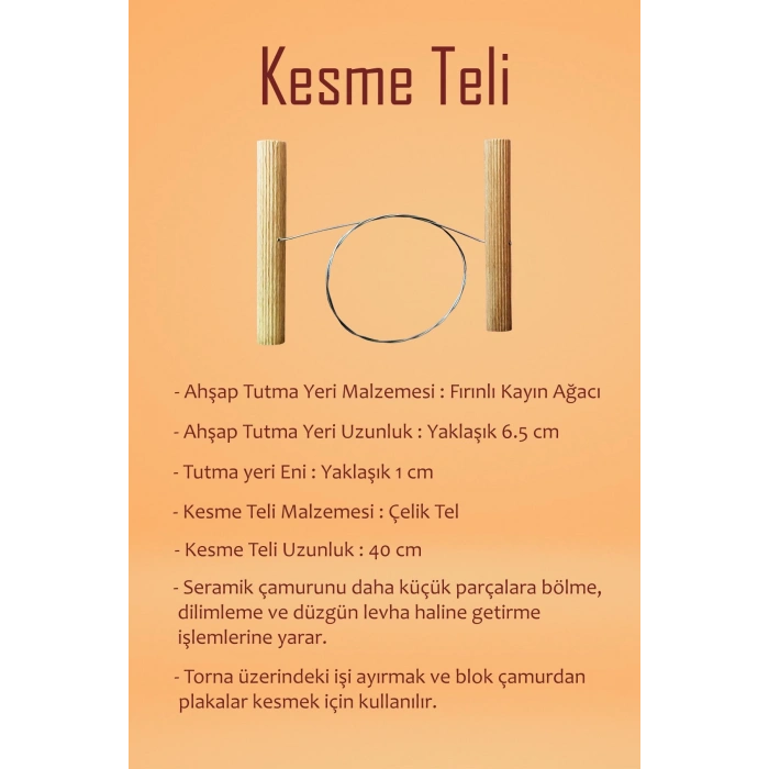 Beyaz Seramik Hamuru 2 kg Plastik Ebeşuar Seti Kil Seti Seramik Kili Ahşap Merdane Çamur Kesme Teli