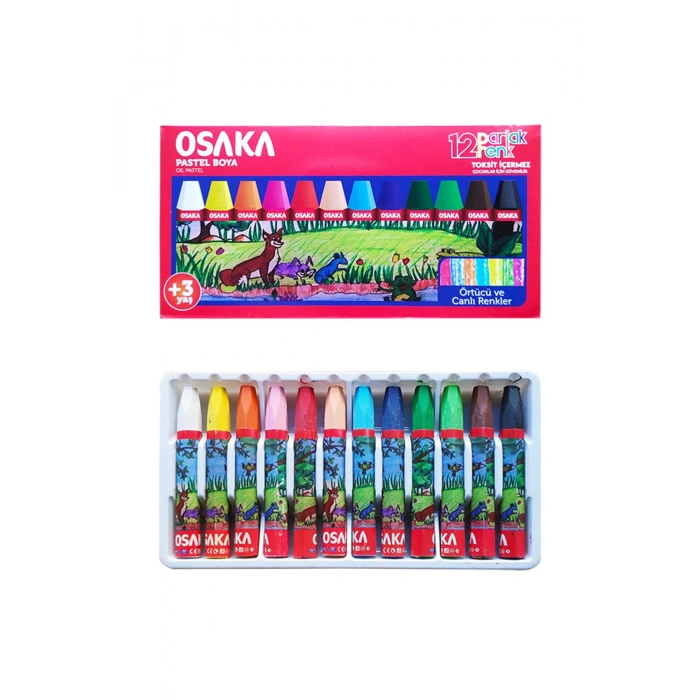 Silka Shiny Kuru Boya 12li Osaka Pastel Boya 12li Osaka Sulu Boya 12li Kırtasiye Seti Okul Seti