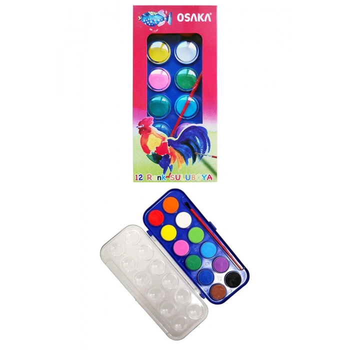 Silka Shiny Kuru Boya 12li Osaka Pastel Boya 12li Osaka Sulu Boya 12li Kırtasiye Seti Okul Seti