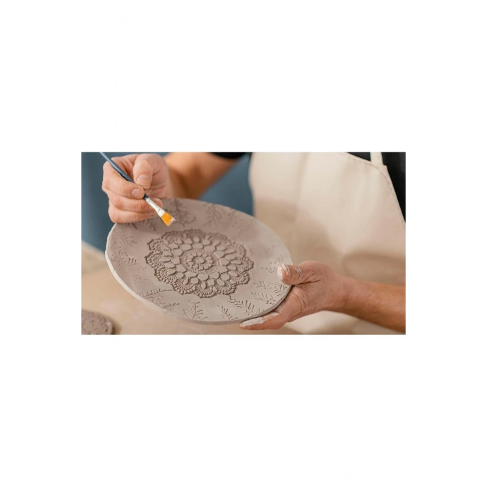Beyaz Seramik Hamuru 1 Kg Kil Plastik Ebeşuar Seti Akrilik Boya Su Bazlı Parlatma Verniği
