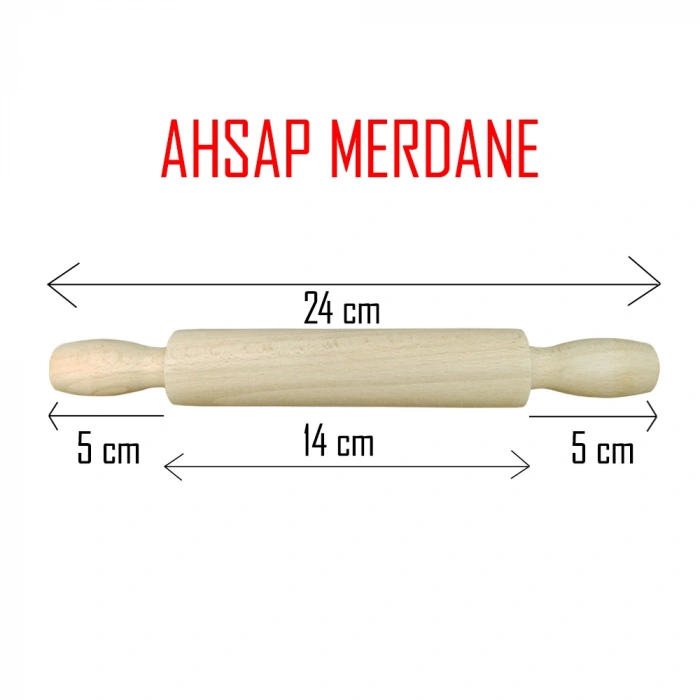 Ahşap Merdane 24 cm Kayın Mini Hobi Merdanesi Dayanıklı ve Şık Tasarım Seramik Hamuru Merdanesi