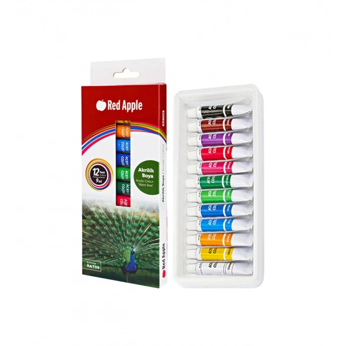 Akrilik Boya Tüp 9 ml X 12 Renk Rat09.