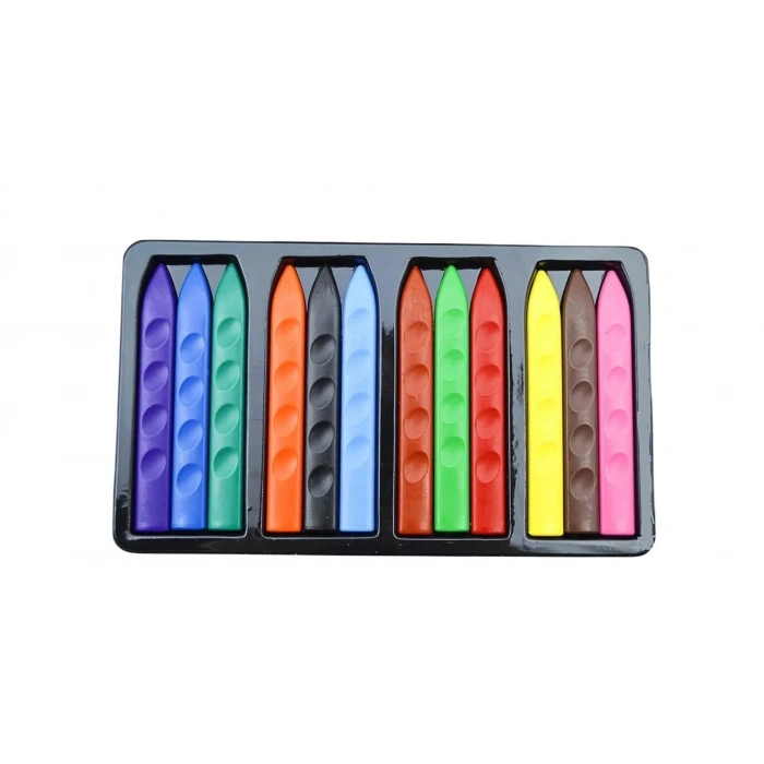 Jumbo Üçgen Mum Boya 12 Renk (P-2138)