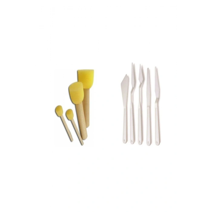 Ponpon Fırça Ve Spatula 2li Set