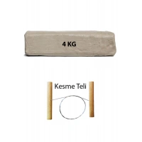 Beyaz Seramik Hamuru 4 kg Seramik Çamuru Çamur Kesme Teli Seramik Kili Şekillendirme Seti
