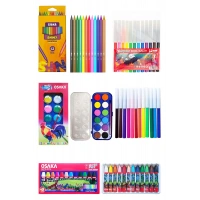Osaka Sulu Boya 12li Pastel Boya 12li Silka Kuru Boya 12li Fixpoint Keçeli Kalem 12li Okul Seti