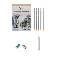Fio A4 Eskiz Defteri Dereceli Kalem Eskiz Seti Karakalem Çizim Seti Silgi Pastel Dağıtma