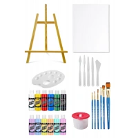 Red Apple Boya Seti 6 Ana Renk 6 Pastel Renk Masaüstü Şövale Tuval Seti 35x50 Plastik Spatül