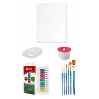 Akrilik Boya Seti 9 ml 12li Tuval Seti 35x50 Tuval