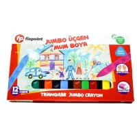 Jumbo Üçgen Mum Boya 12 Renk (P-2138)