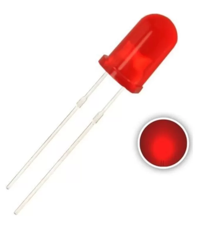5MM Diffused Kırmızı Led - 10 Adet
