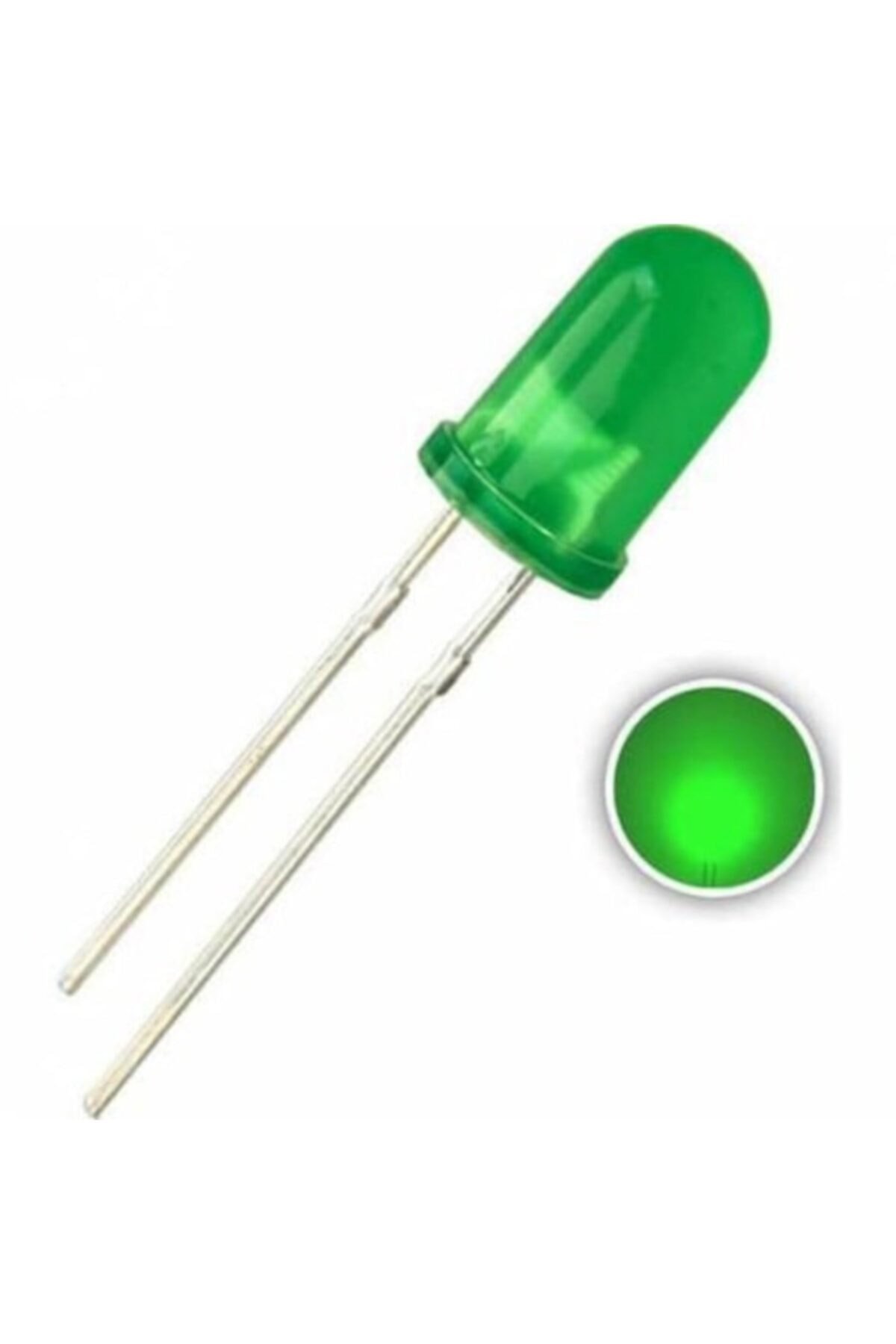 5MM Diffused Yeşil Led - 10 Adet