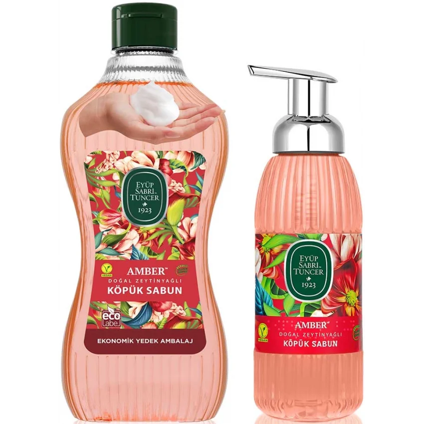Eyüp Sabri Tuncer Amber Doğal Zeytinyağlı Köpük Sabun 1.5 lt + 500 ml Set