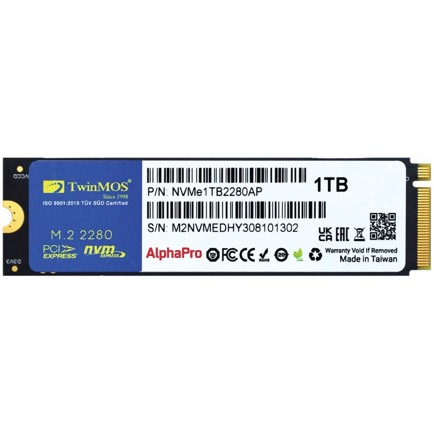 TwinMOS AlphaPro 256GB NVMe M.2 SSD | NVMe256GB2280AP