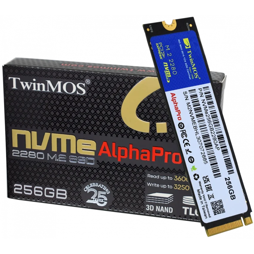 TwinMOS AlphaPro 256GB NVMe M.2 SSD | NVMe256GB2280AP