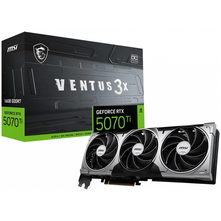 MSI GeForce RTX 5070 Ti 16G VENTUS 3X OC 16GB GDDR7 Ekran Kartı