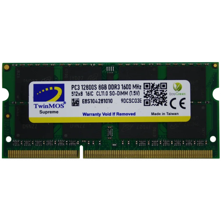 TwinMOS 8GB DDR3 1600MHz Laptop Ram | MDD38GB1600N