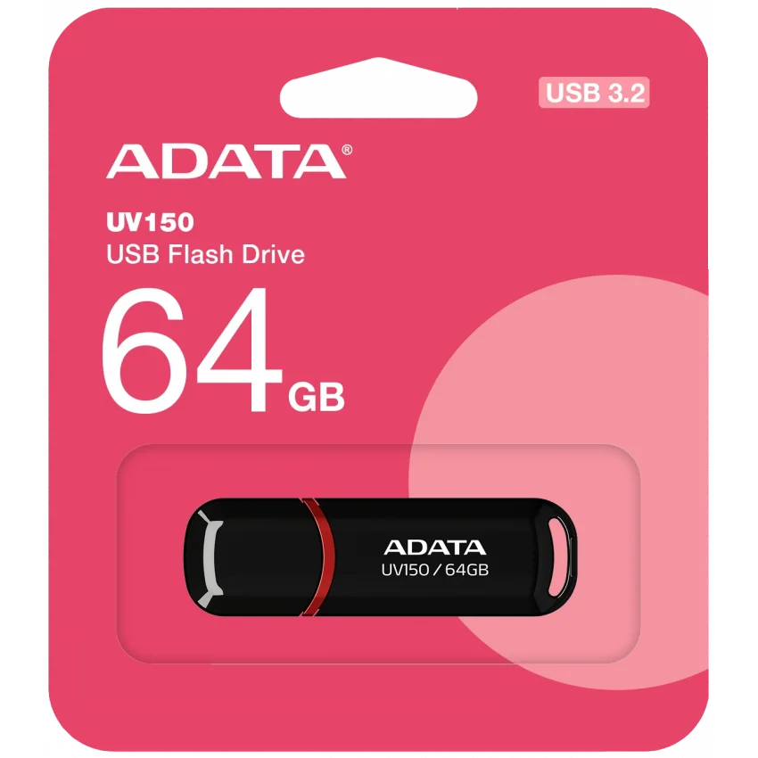 ADATA UV150 64GB Siyah USB 3.2 Flash Bellek | UV150-64GB