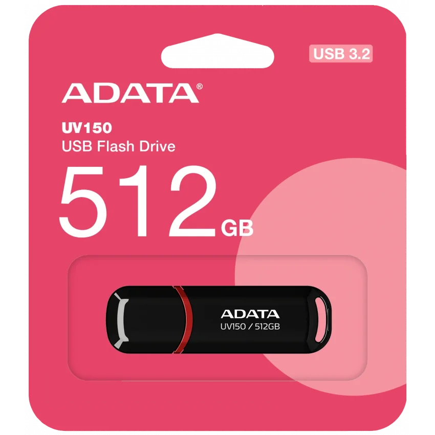 ADATA UV150 512GB Siyah USB 3.2 Flash Bellek | UV150-512GB