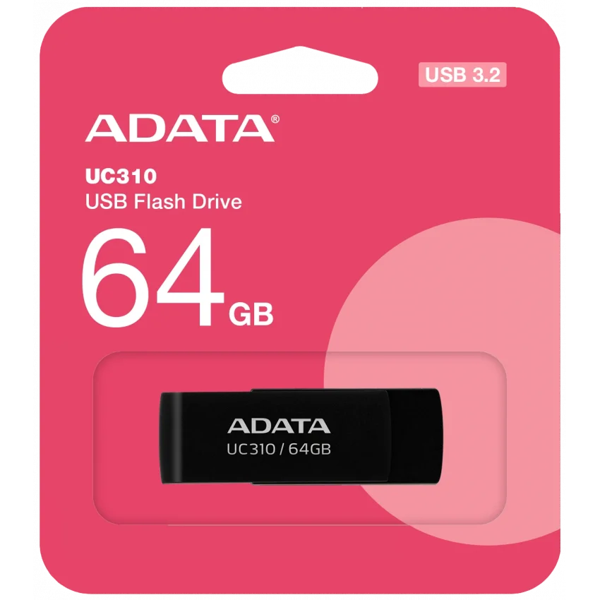 ADATA UC310 64GB Siyah USB 3.2 Flash Bellek | UC310-64GB