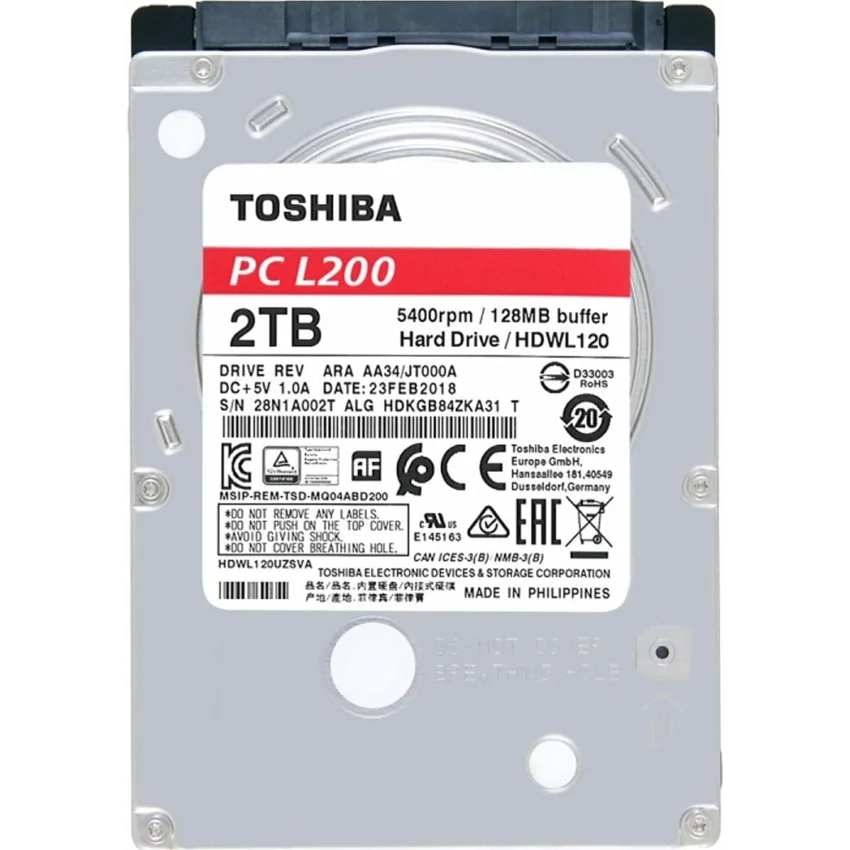 Toshiba L200 2TB 2.5 Notebook Harddisk | HDWL120UZSVA