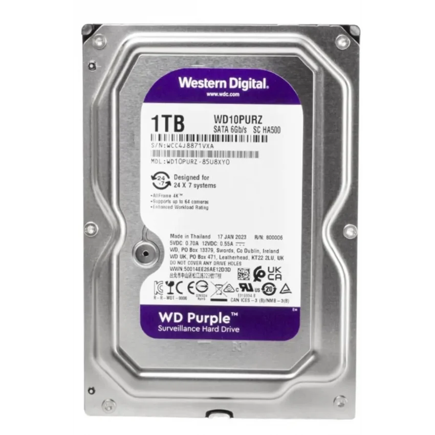 WD Purple 1TB 3.5 Güvenlik Harddiski | WD10PURZ