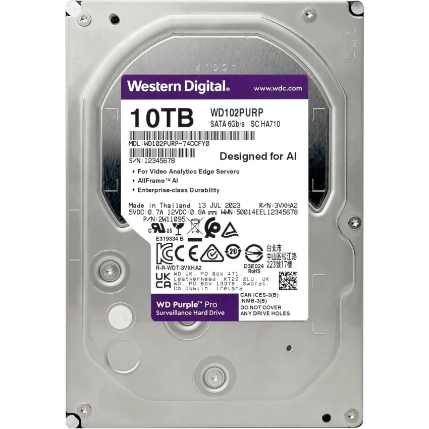 WD Purple Pro 10TB 3.5 Güvenlik Harddiski | WD102PURP
