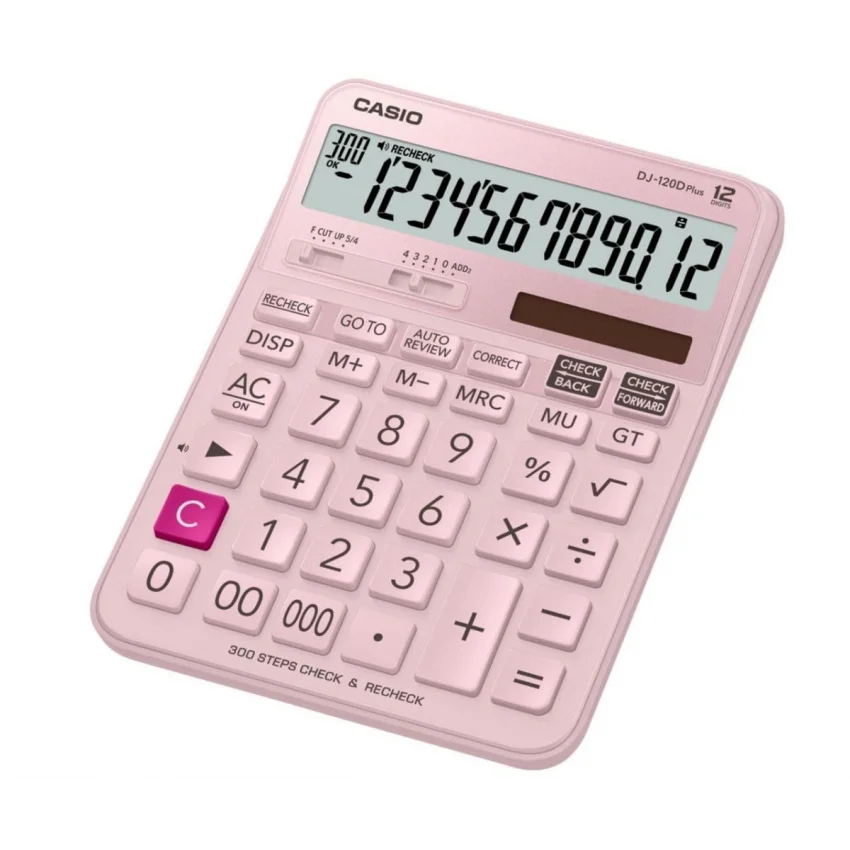 Casio DJ-120D PLUS Masaüstü Hesap Makinesi - Pembe