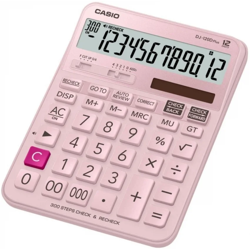 Casio DJ-120D PLUS Masaüstü Hesap Makinesi - Pembe