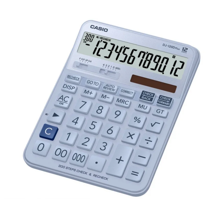 Casio DJ-120D PLUS Masaüstü Hesap Makinesi - Açık Mavi