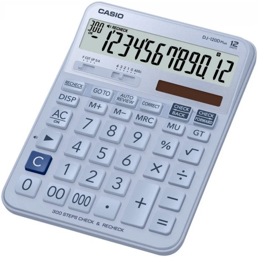 Casio DJ-120D PLUS Masaüstü Hesap Makinesi - Açık Mavi