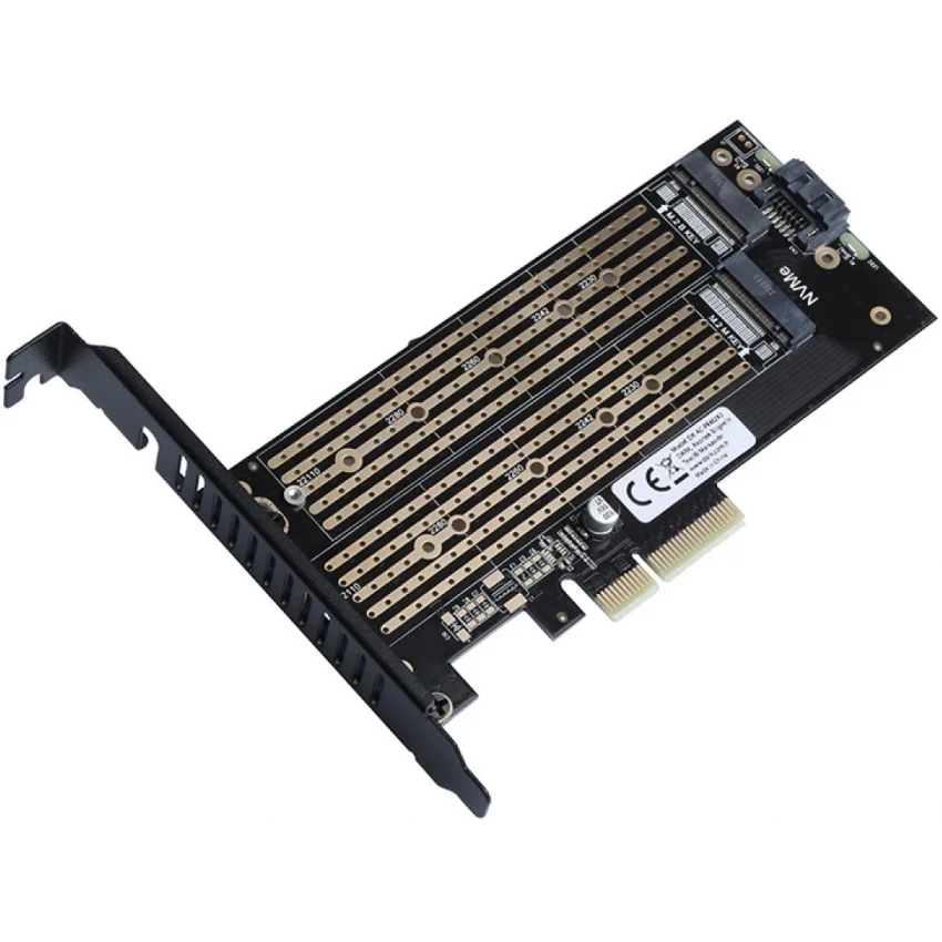 Dark 1xSATA + 2xNVMe M.2 SSD PCI-E Dönüştürücü Kartı - DK-AC-PEM2X2