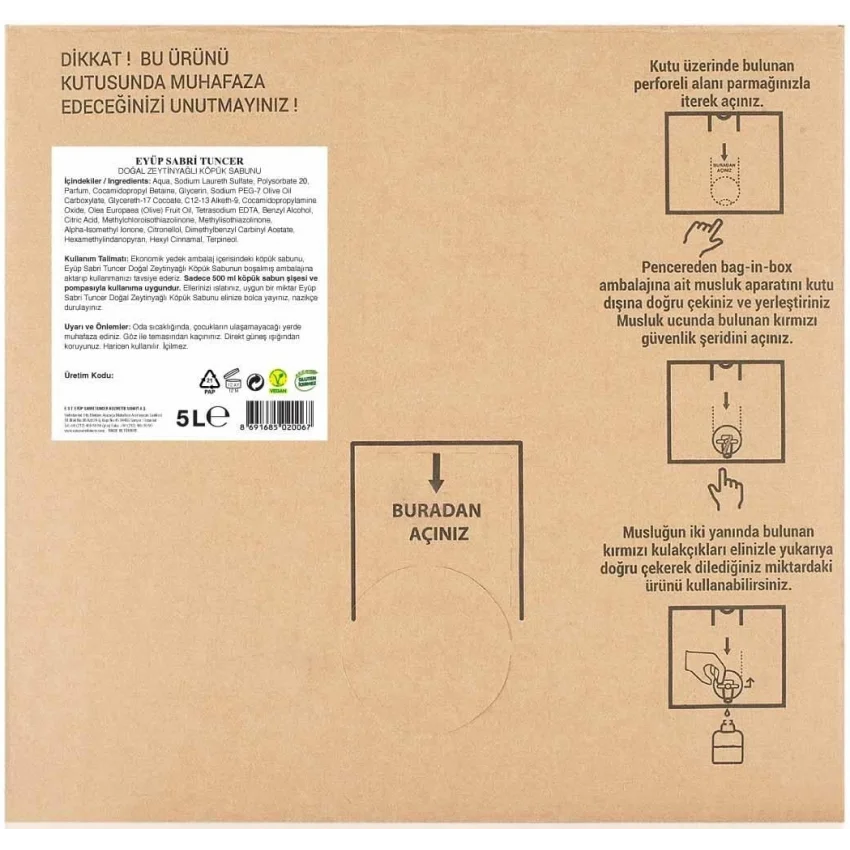 Eyüp Sabri Tuncer Doğal Zeytinyağlı Köpük Sabun 5 LT - Bag In Box
