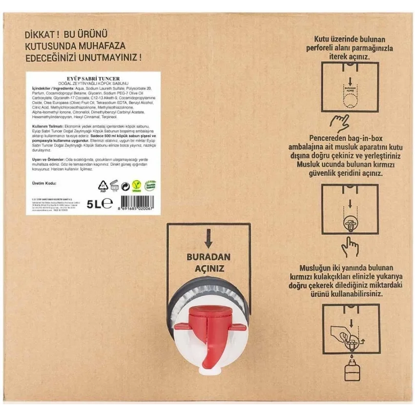 Eyüp Sabri Tuncer Doğal Zeytinyağlı Köpük Sabun 5 LT - Bag In Box