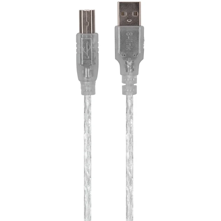 S-link SL-U2005 USB 2.0 5m Şeffaf Yazıcı Kablosu