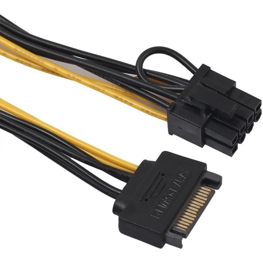Alfais 5062 Sata To 6+2 Pin 8 Pin Ekran Kartı Power Çevirici Kablo Bakır 20 cm