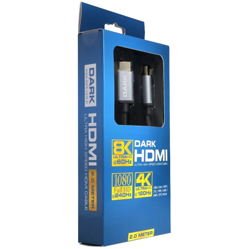 Dark 2m HDMI 2.1 Kablo | 8K 60Hz, 4K 120Hz, DK-HD-CV21L200G
