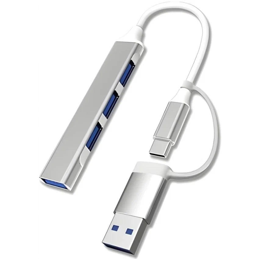 Alfais 6033 Usb 3.0 Type C Hub 4 Port Çoklayıcı Çoğaltıcı Çevirici Dönüştürücü Adaptör