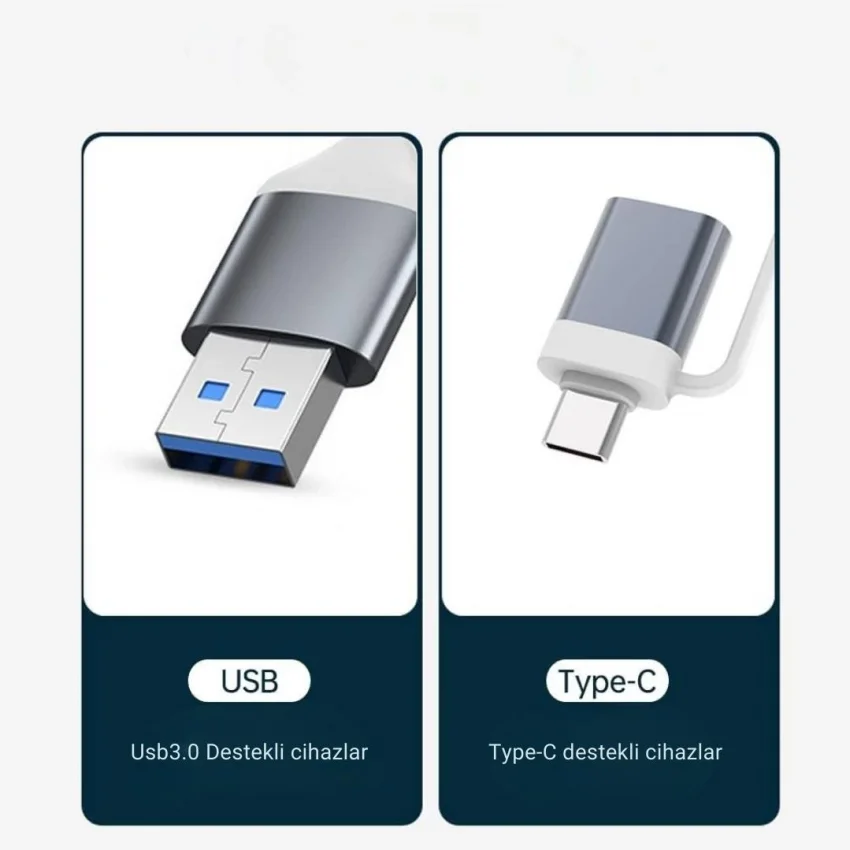 Alfais 6033 Usb 3.0 Type C Hub 4 Port Çoklayıcı Çoğaltıcı Çevirici Dönüştürücü Adaptör