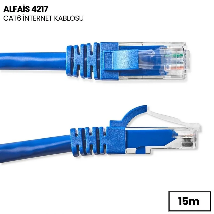 Alfais 4217 Cat6 İnternet Ethernet Rj45 Lan Kablosu 15 Metre